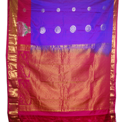 "Violet color Kanchi fancy silk saree NSHR-5 (with Blouse) - Click here to View more details about this Product